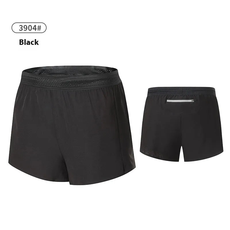 Men's black polyester basketball shorts with low-waist elasticated waistband laid flat