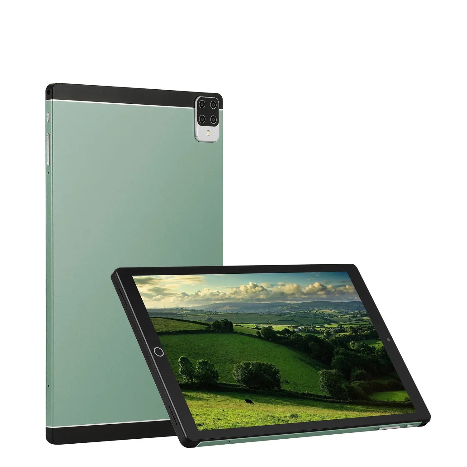 Android 15 tablet computer with 11.6-inch screen showing interface on black, blue, green, or orange device