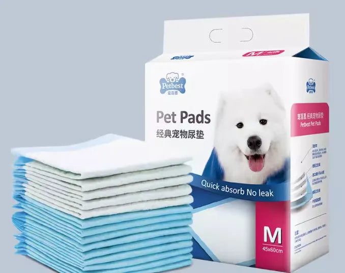 Dog urine pads in multiple sizes with adhesive backing and bamboo charcoal options
