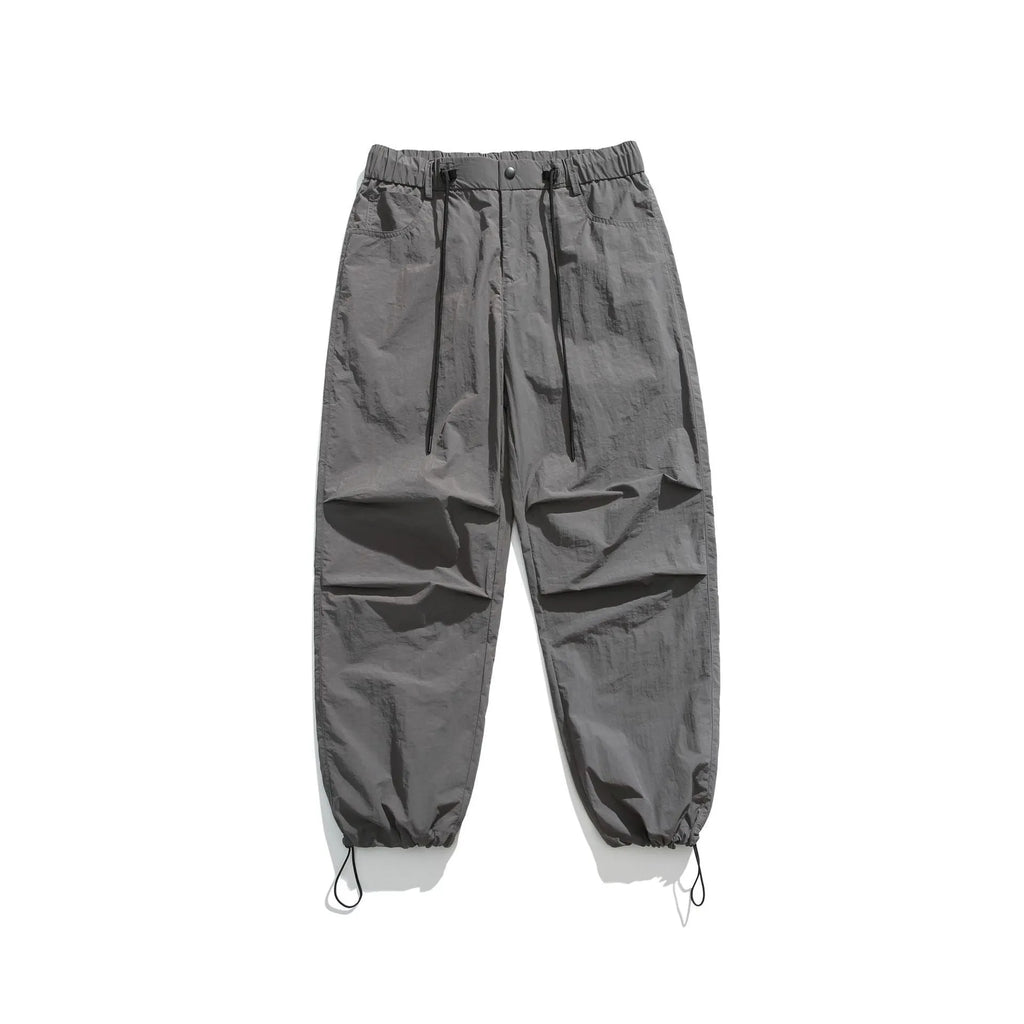 Men's casual trousers in thin ice silk nylon fabric with straight leg design in multiple colour options
