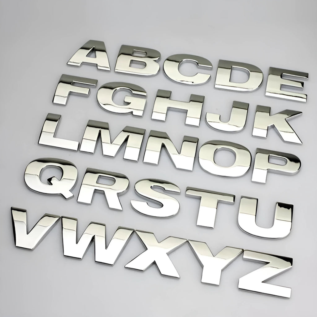 3D metal car bumper sticker letter A in zinc alloy, 2.5cm size, black finish