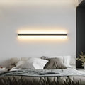 80cm black aluminium LED strip wall lamp showing three colour temperature options
