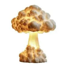 Mushroom cloud shaped table lamp with USB socket power connection