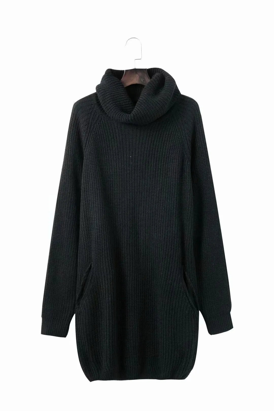 Women's lapel-collar pullover sweater in acrylic fibre with side pockets, shown in apricot colour
