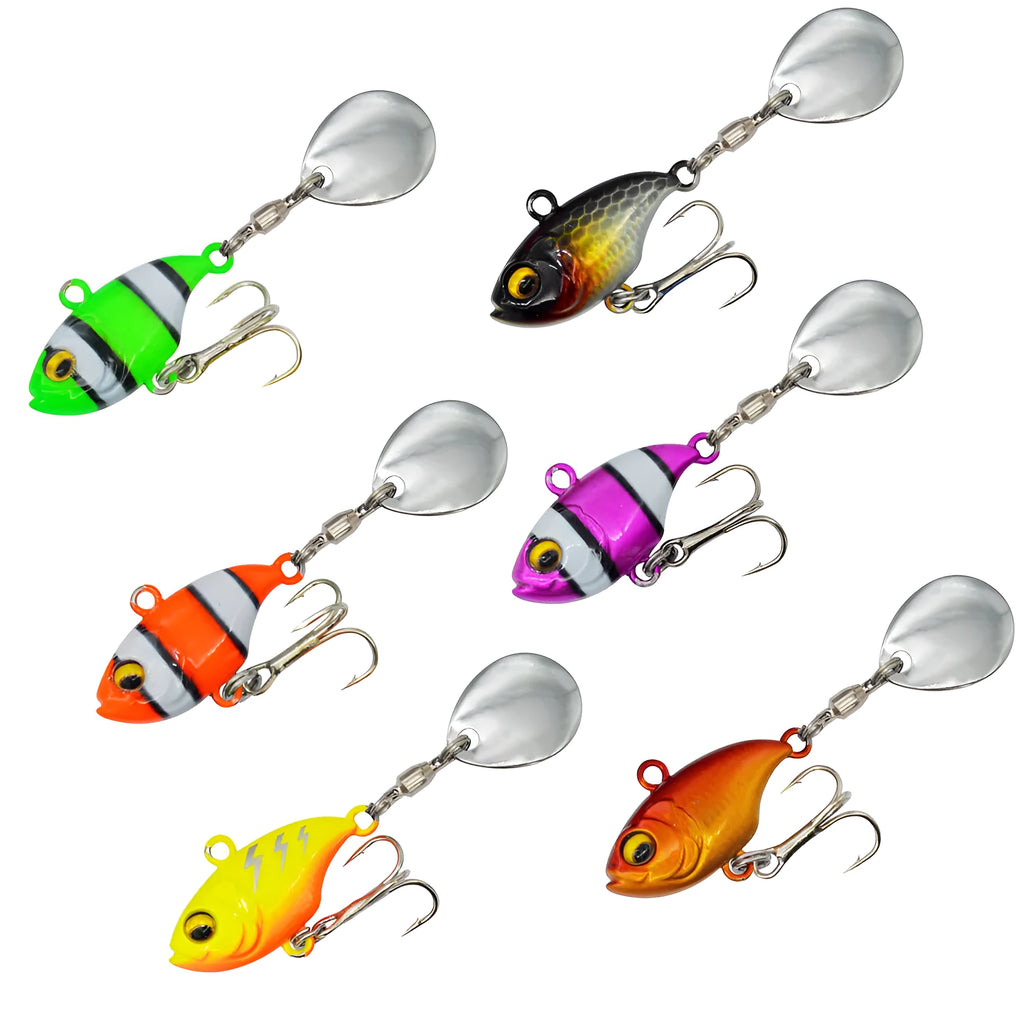 Metal sea fishing iron plate lure with rotating sequins in gold colour pattern