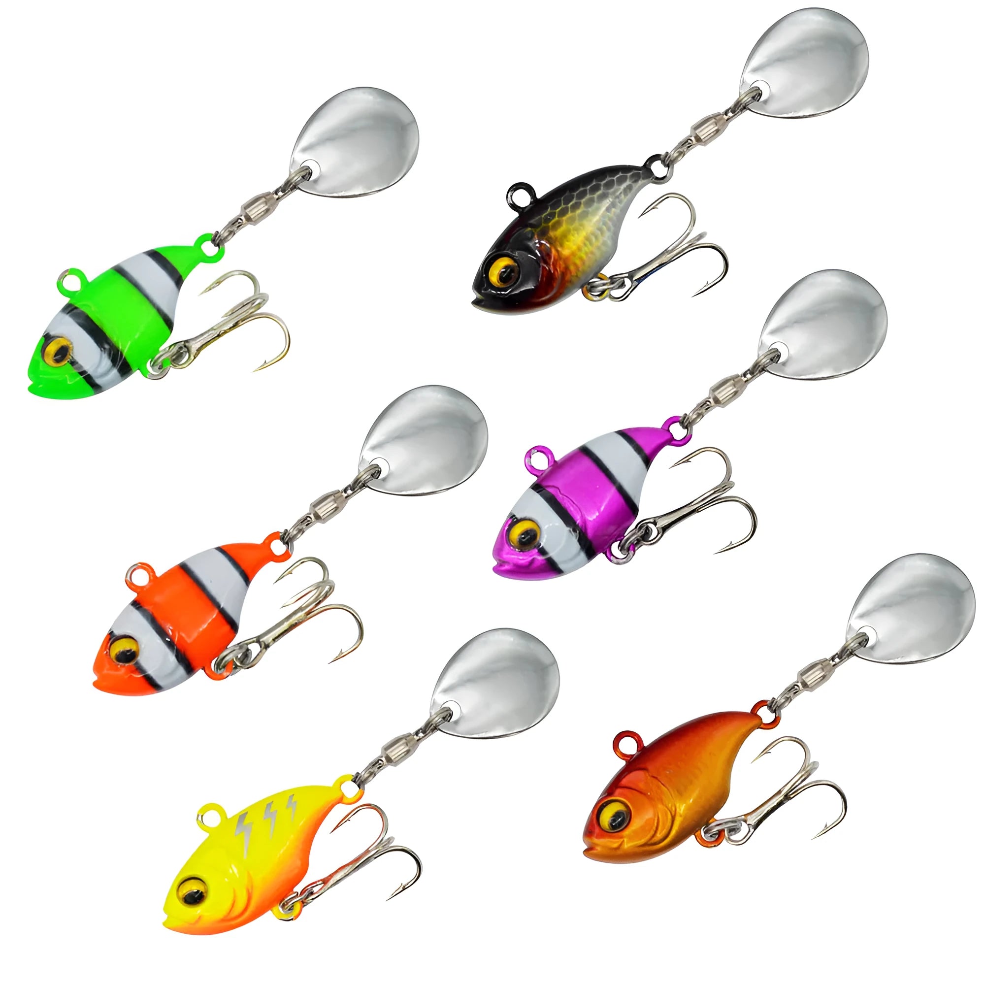 Metal sea fishing iron plate lure with rotating sequins in gold colour pattern