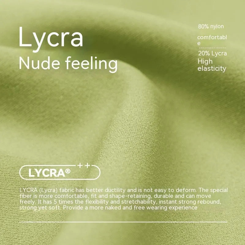 Women's high waist Lycra yoga shorts in leaf green colour, shown as short-length fitness pants.