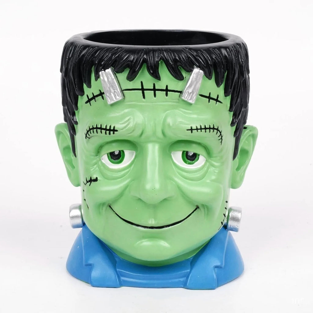 Hand-painted Halloween resin flower pot ornament with cartoon character design