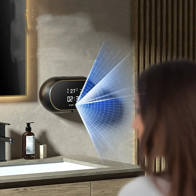Automatic hand soap dispenser wall mounted in white with USB cable