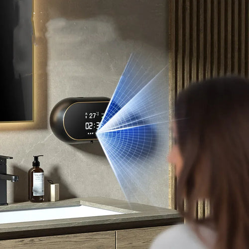 Automatic hand soap dispenser wall mounted in white with USB cable