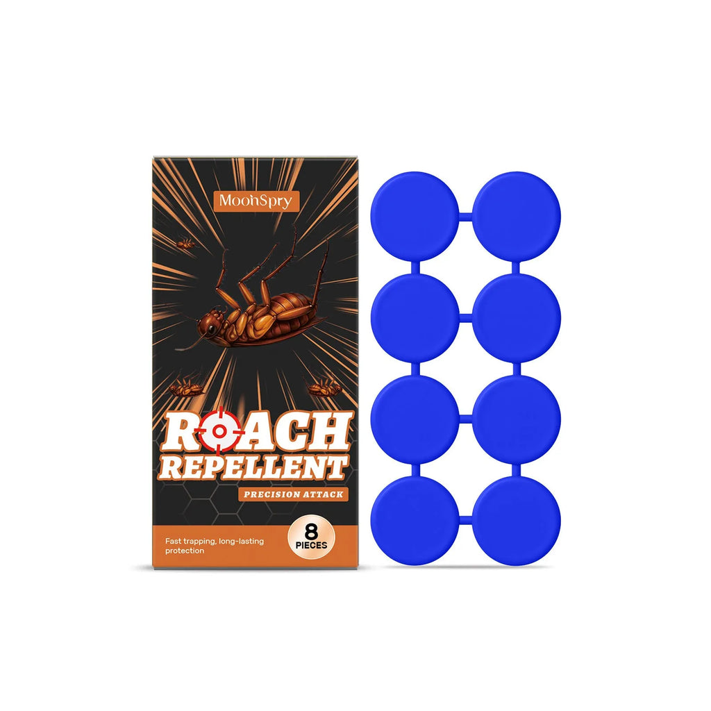 Indoor kitchen cockroach killer bait stickers with adhesive glue pads set of eight units