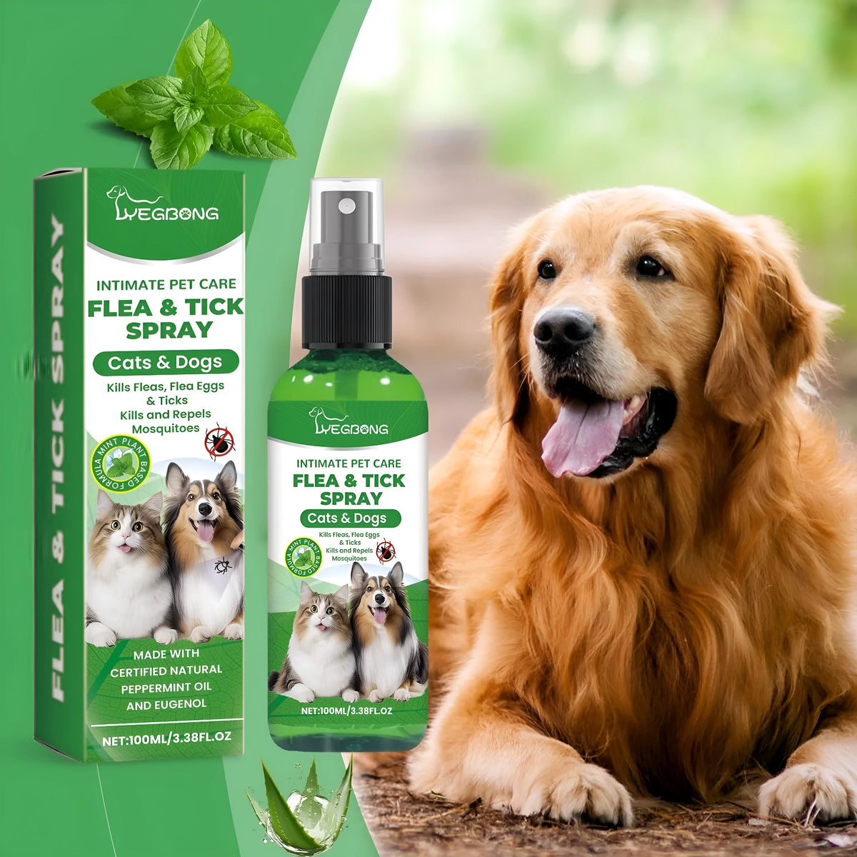 100ml dog insect repellent spray bottle for daily gentle cleaning and coat care