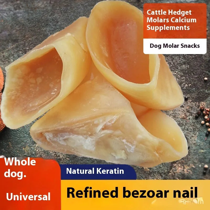 Natural cowhide hoof shell chew dog treat for small and large breeds.