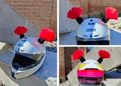 Pair of helmet decorative balls with adhesive for motorcycle and ski helmet customisation