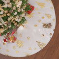 Plush Christmas tree mat with snowflake design in seasonal red and green colours