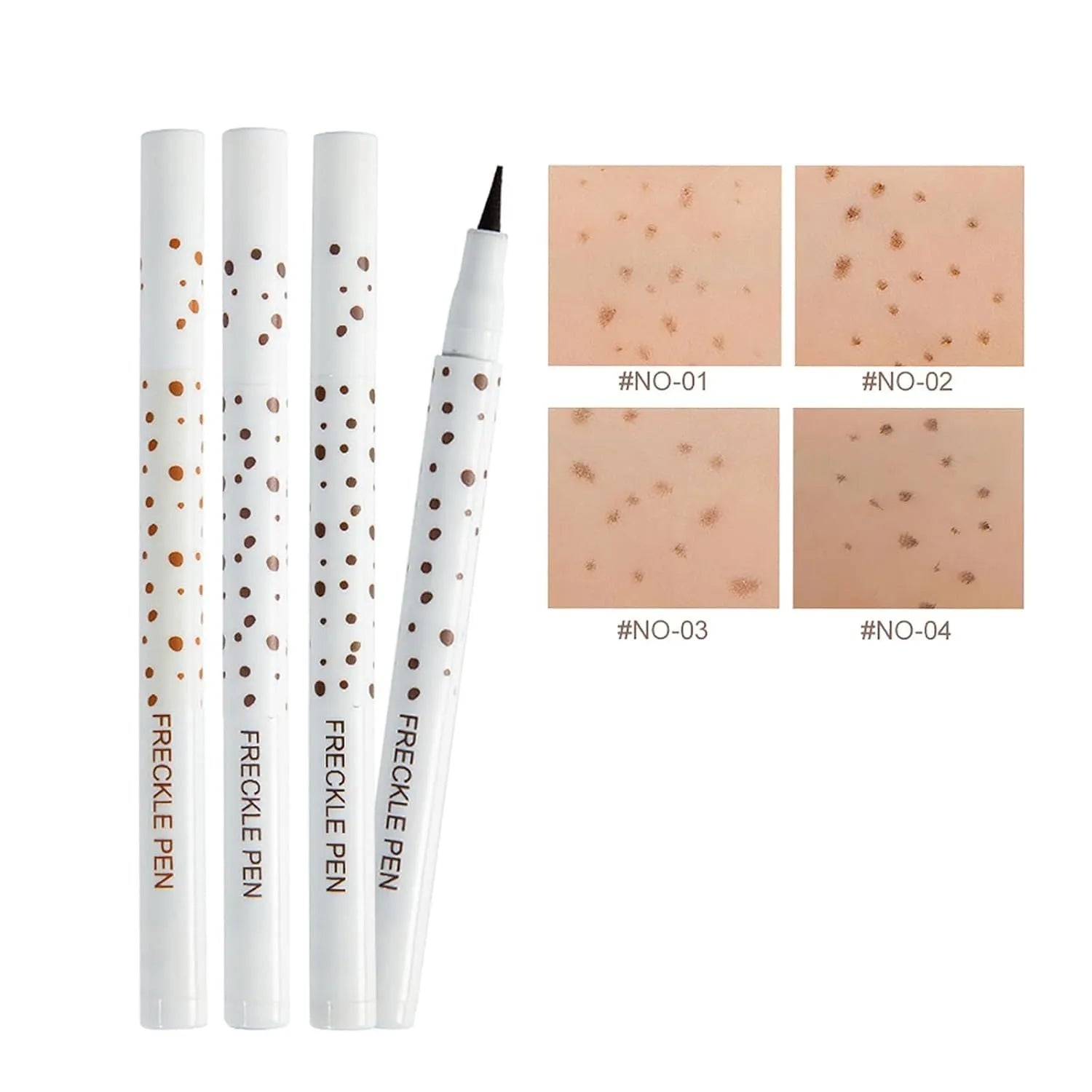 Dark brown waterproof freckle pen with precision tip for creating natural-looking freckles