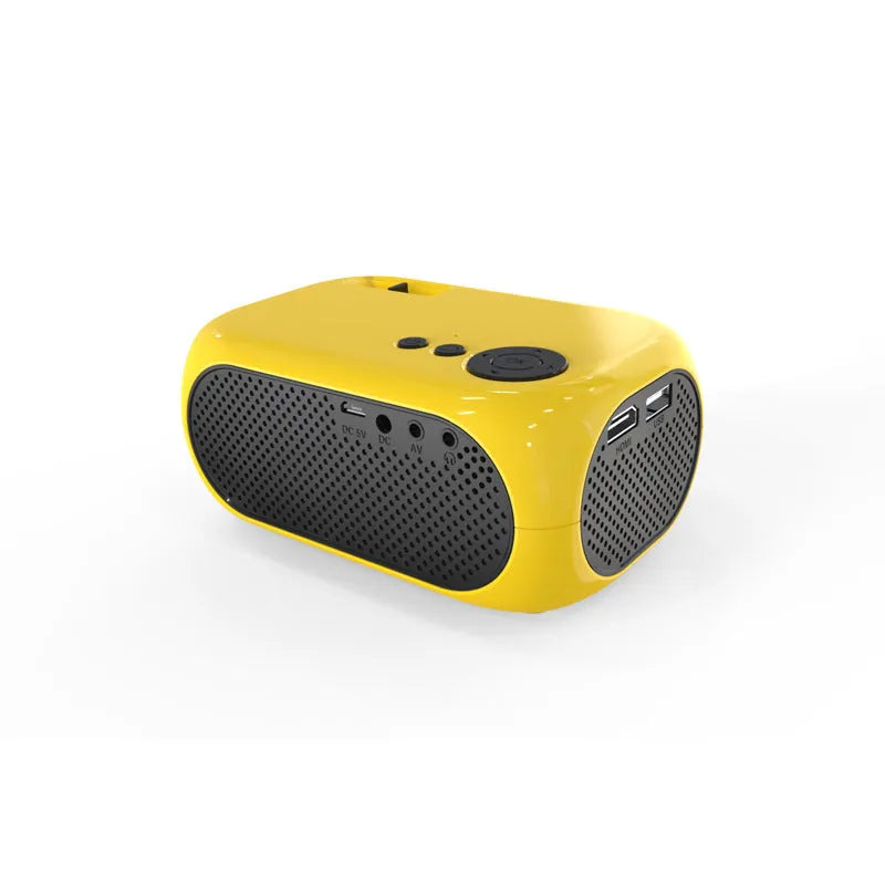 M24 micro mini portable LED projector in gold or white with compact design
