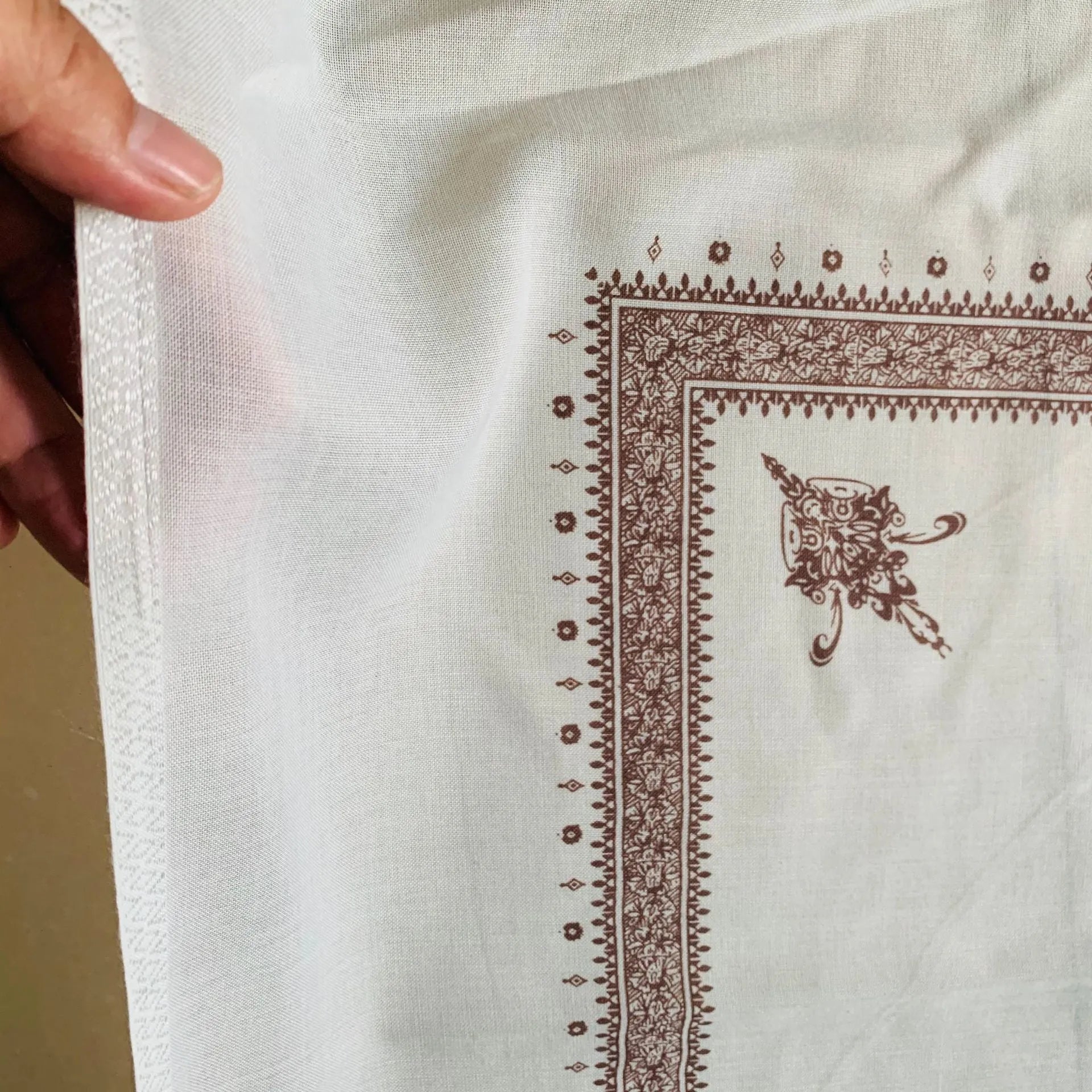 Printed square polyester scarf in a selection of colours, shown flat to display its 138x138 cm dimensions.