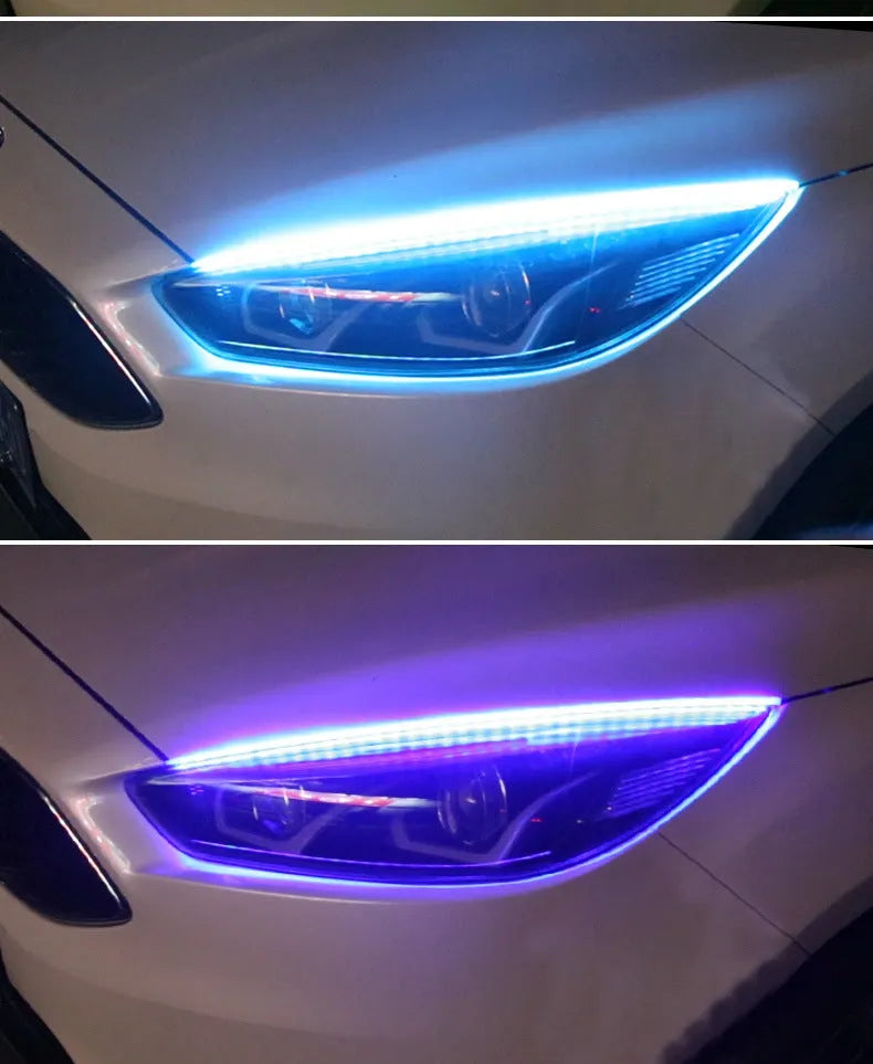 Remote control and LED daytime running light strip for General Motors cars with RGB colour options.