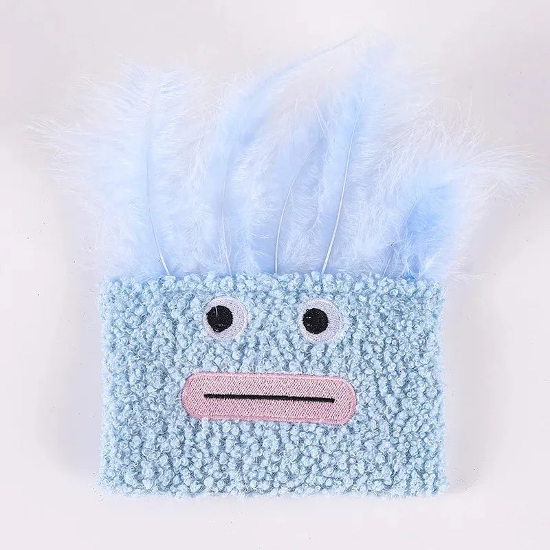Big mouth explosion head-shaped catnip plush toy for cats in multiple colour options