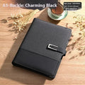 Genuine leather A5 business notebook with wood-free paper pages in multiple colour options including brown, black, green, blue, and red