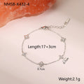 Women's stainless steel bracelet with 18K gold plating and geometric hexagonal zircon star pendant