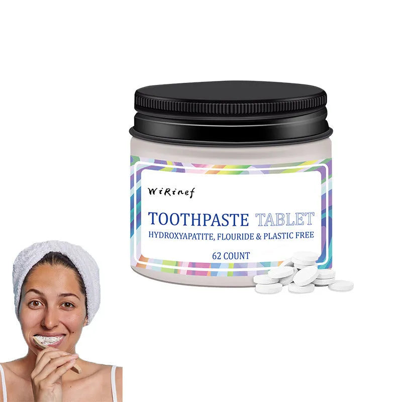TP19 solid toothpaste tablets pack with 62 chewable pieces for portable dental care