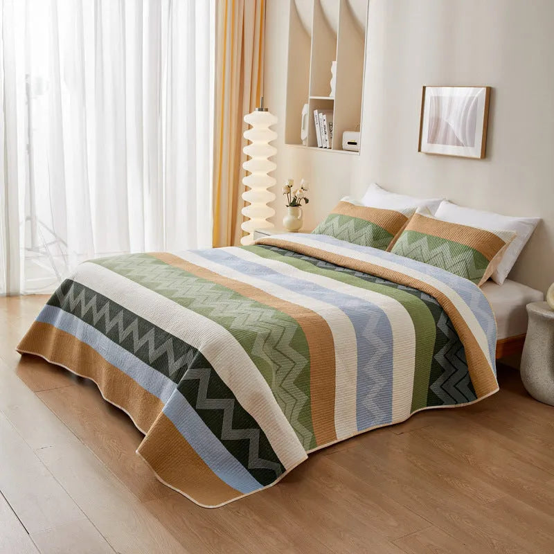 Pure cotton printed bed sheet three-piece set in modern simplicity style for 2.2 metre beds