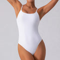 Women's slim triangle yoga jumpsuit in light blue colour with sleeveless design