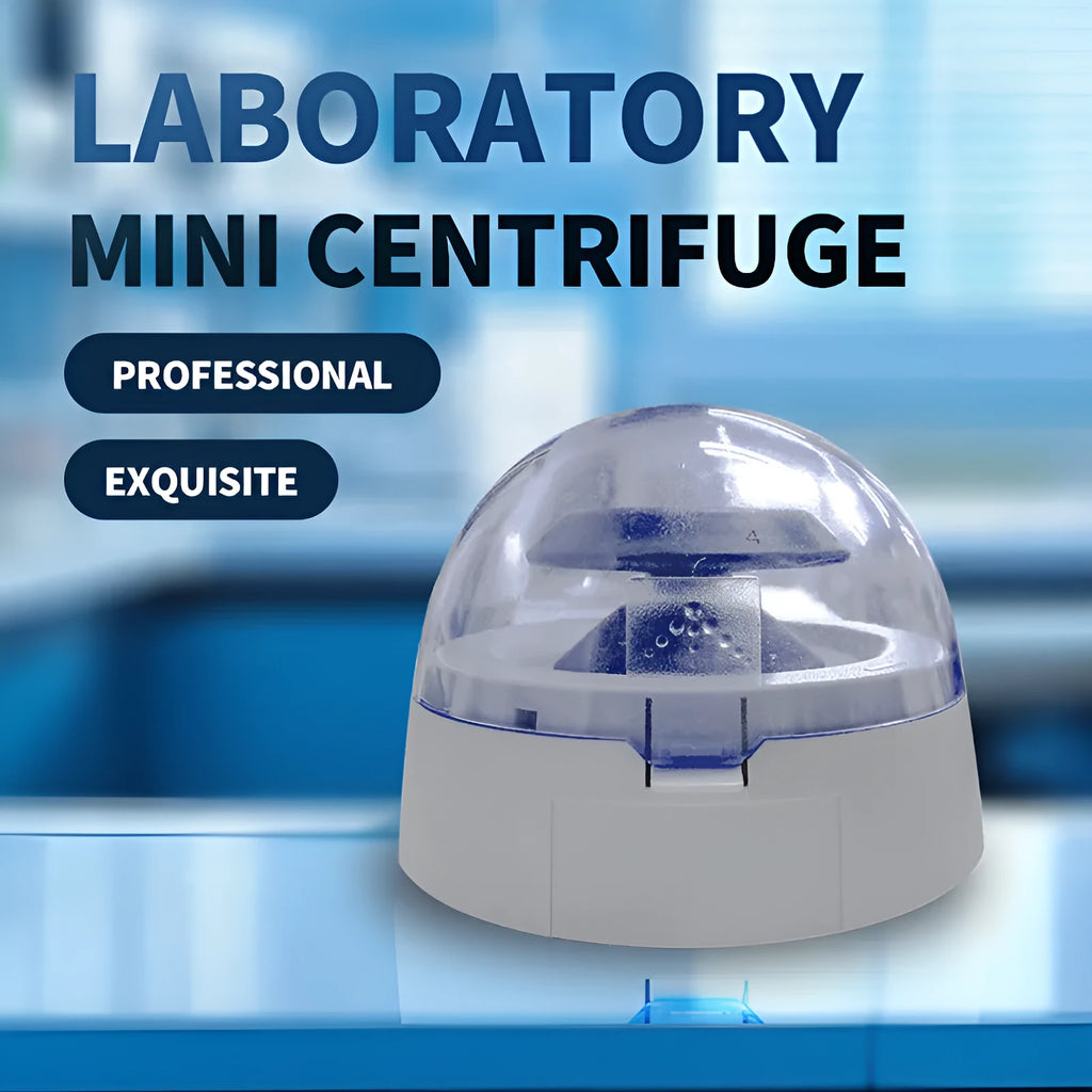 Mini laboratory centrifuge with compact design measuring 157x170x120mm