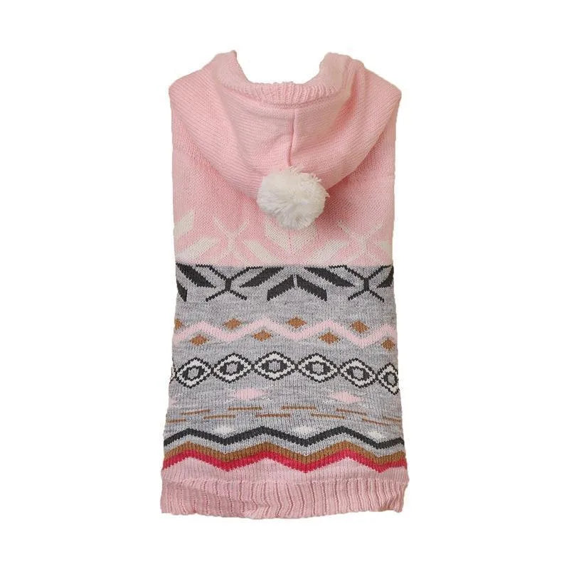 Diamond pattern acrylic pet sweater for dogs and cats in blue colour