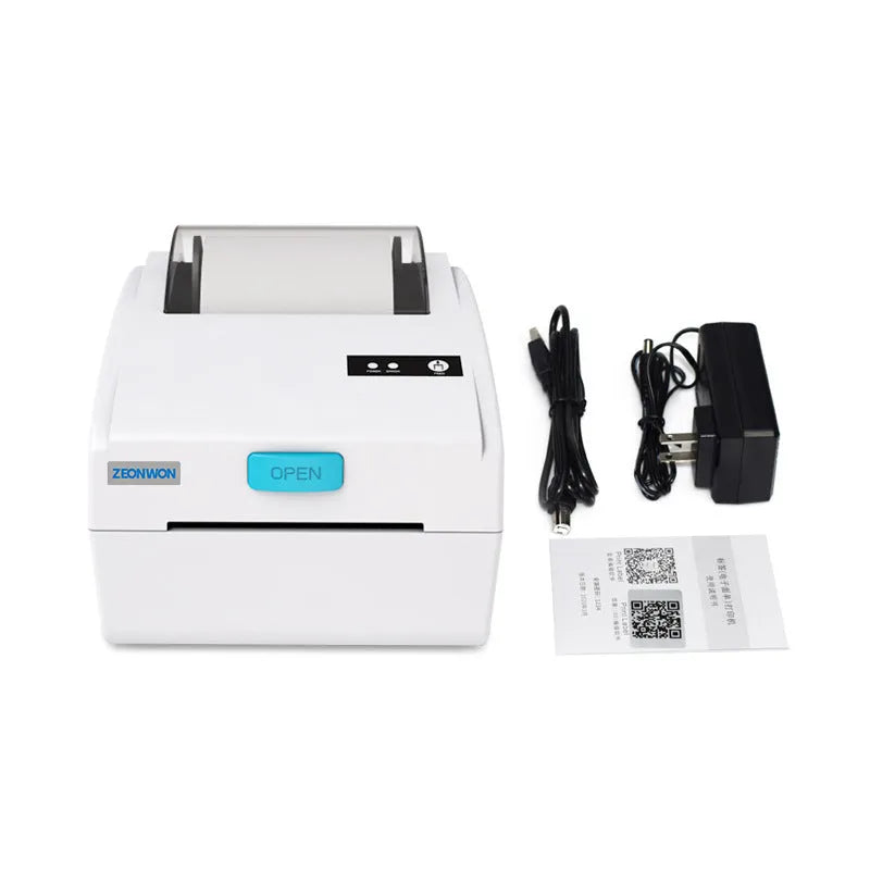 White thermal label printer with Bluetooth connectivity for shipping labels