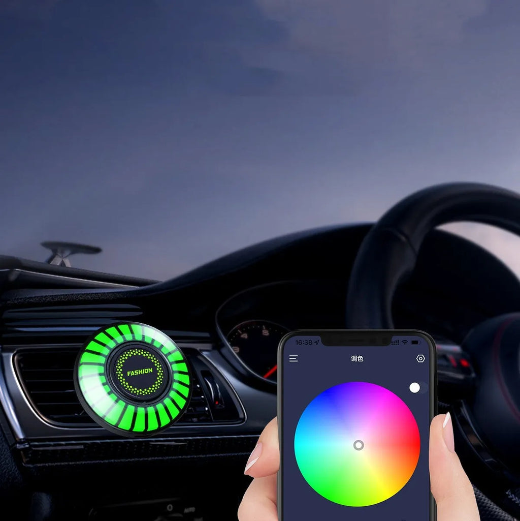 3D pickup RGB voice-controlled car air outlet aromatherapy light mounted on vehicle vent
