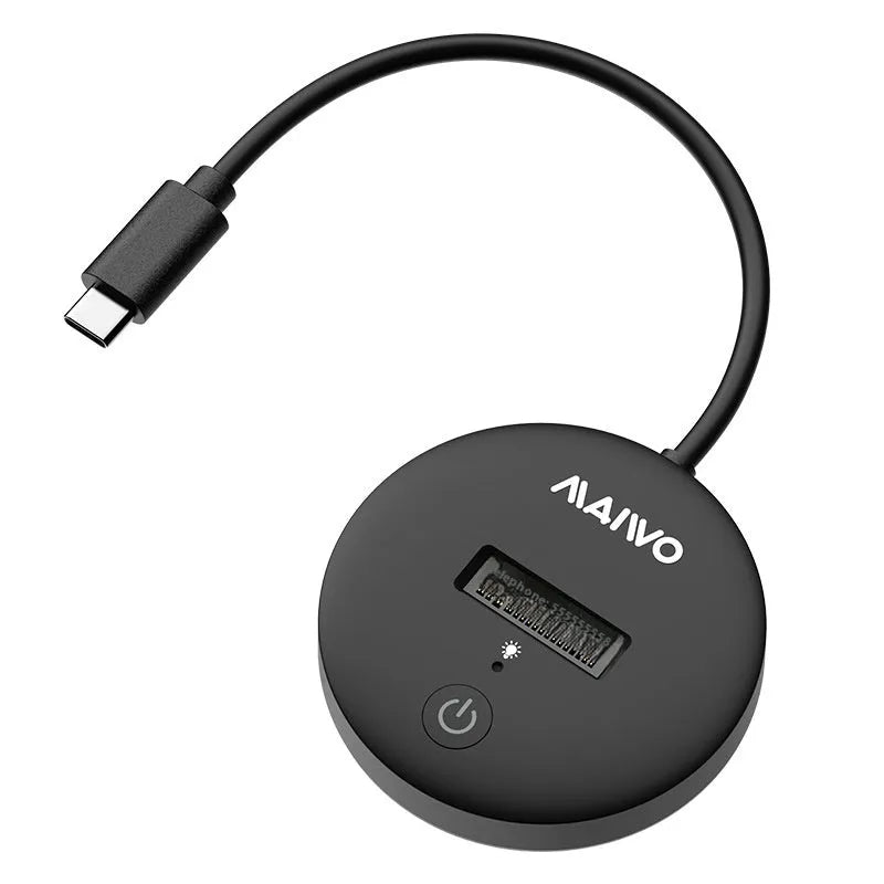 Black external SSD enclosure for NVME M.2 drives with USB Type-C port