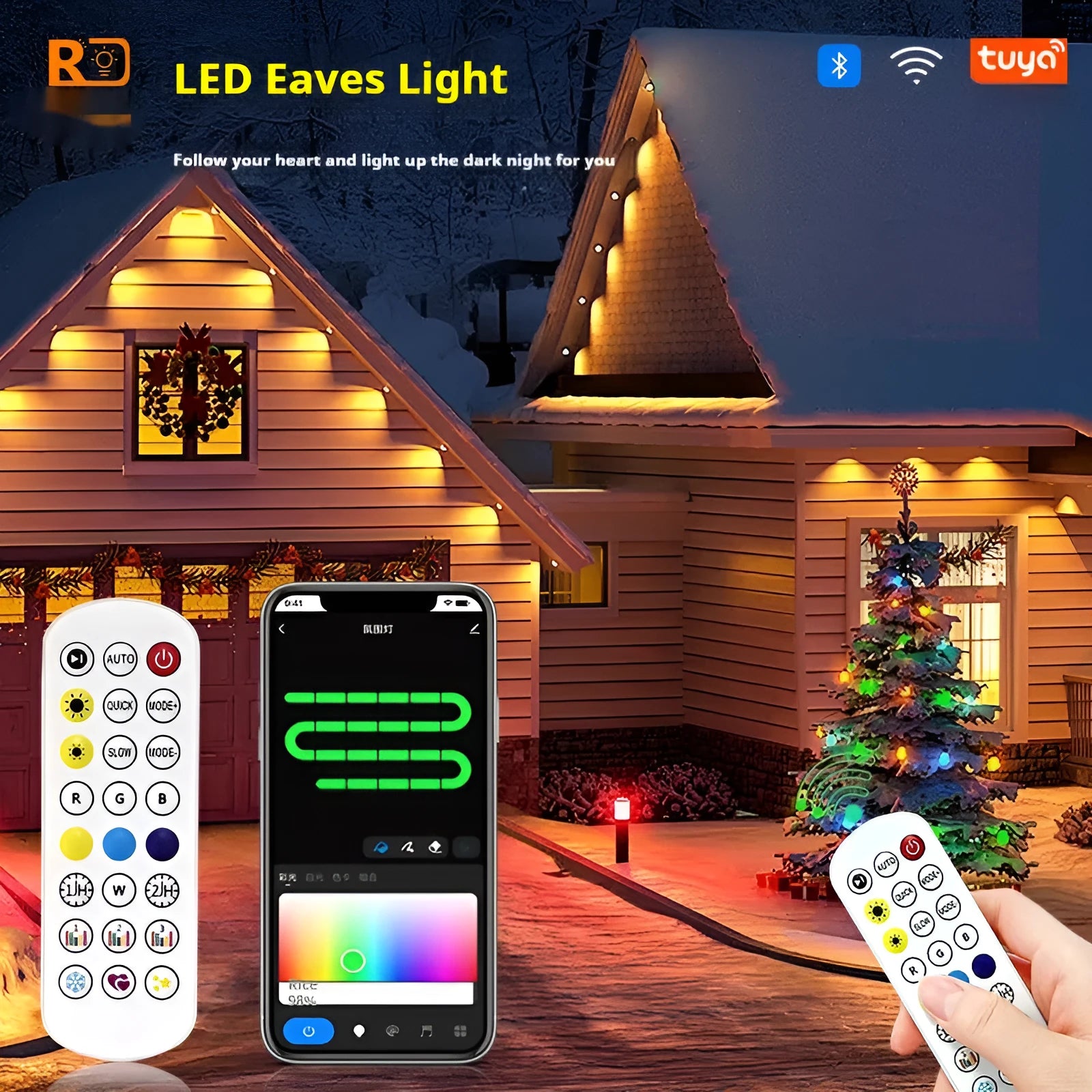 Outdoor planetary design LED light string with remote control for courtyard and eaves decoration