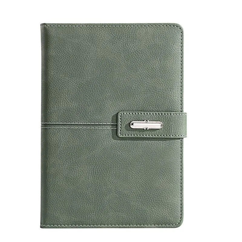 A5 notebook with PU leather cover in business black, charm red, or matcha green colours