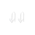 Korean style 3D heart-shaped earrings with glossy finish and silver colour