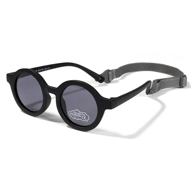 Children's silicone sunglasses for 0-3 years with round frames in multiple colours