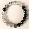 10mm couple crystal bracelet with geometry shape in khaki Chinese style