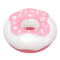 Donut-shaped TPR dog chew toy for molar teeth cleaning in chocolate, pink, or yellow colours.