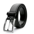 Men's genuine leather casual belt with alloy buckle in 95 grain brown.
