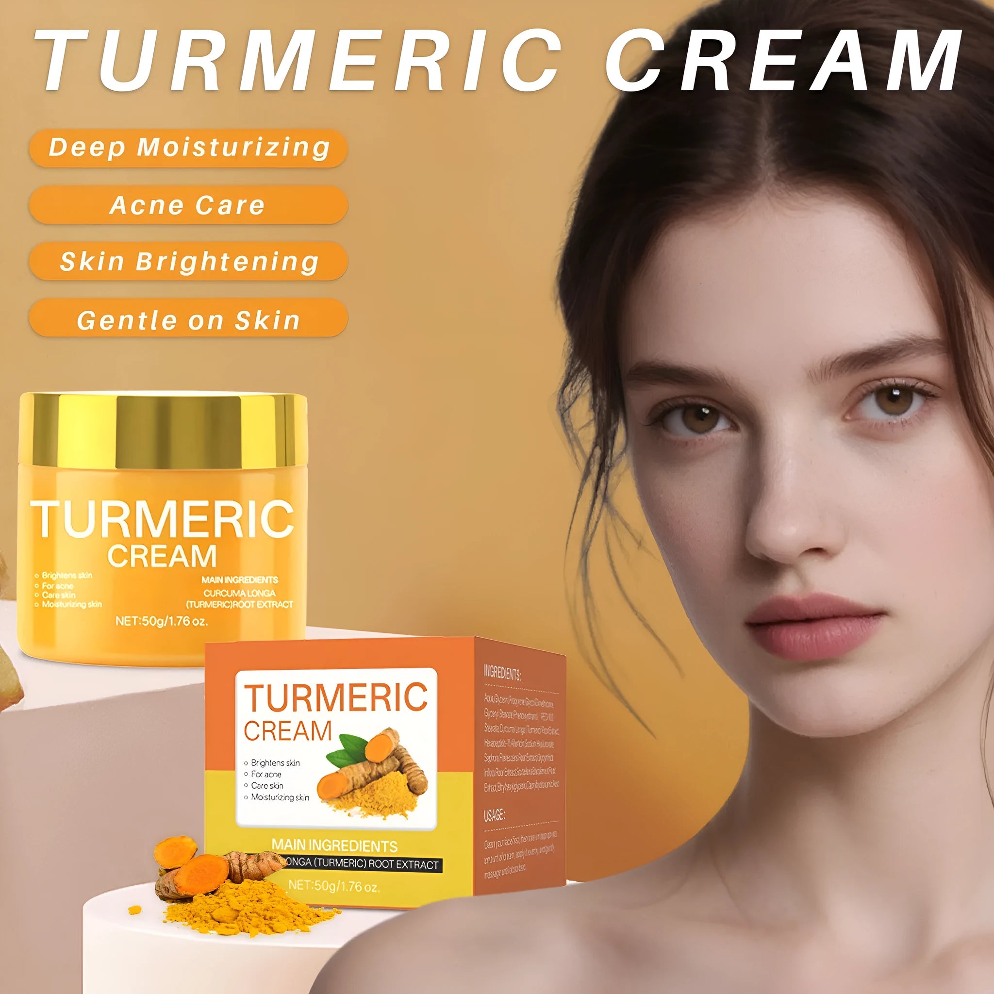 Brightening moisturising cream 50g jar measuring 53mm diameter