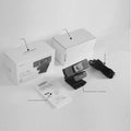 Black USB webcam with magnetic privacy cover showing 4K resolution and 60fps specifications