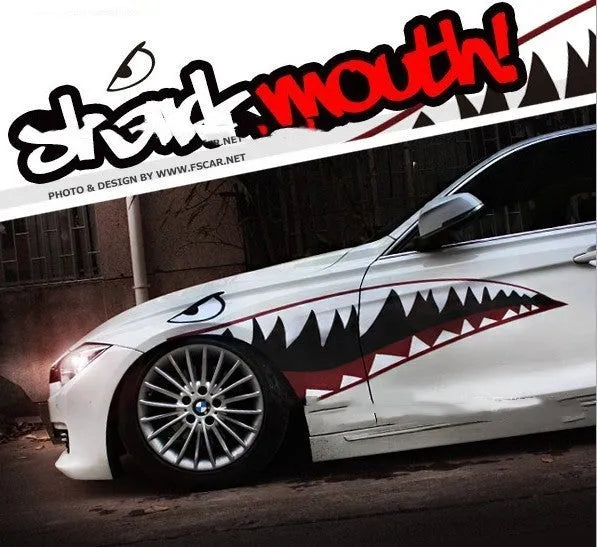 Shark design large PVC sticker for car body customisation in two size options.