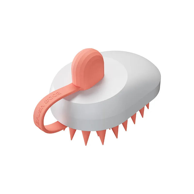 Silicone pet grooming brush for dogs with dual hair removal and bath massage functions in four colour options