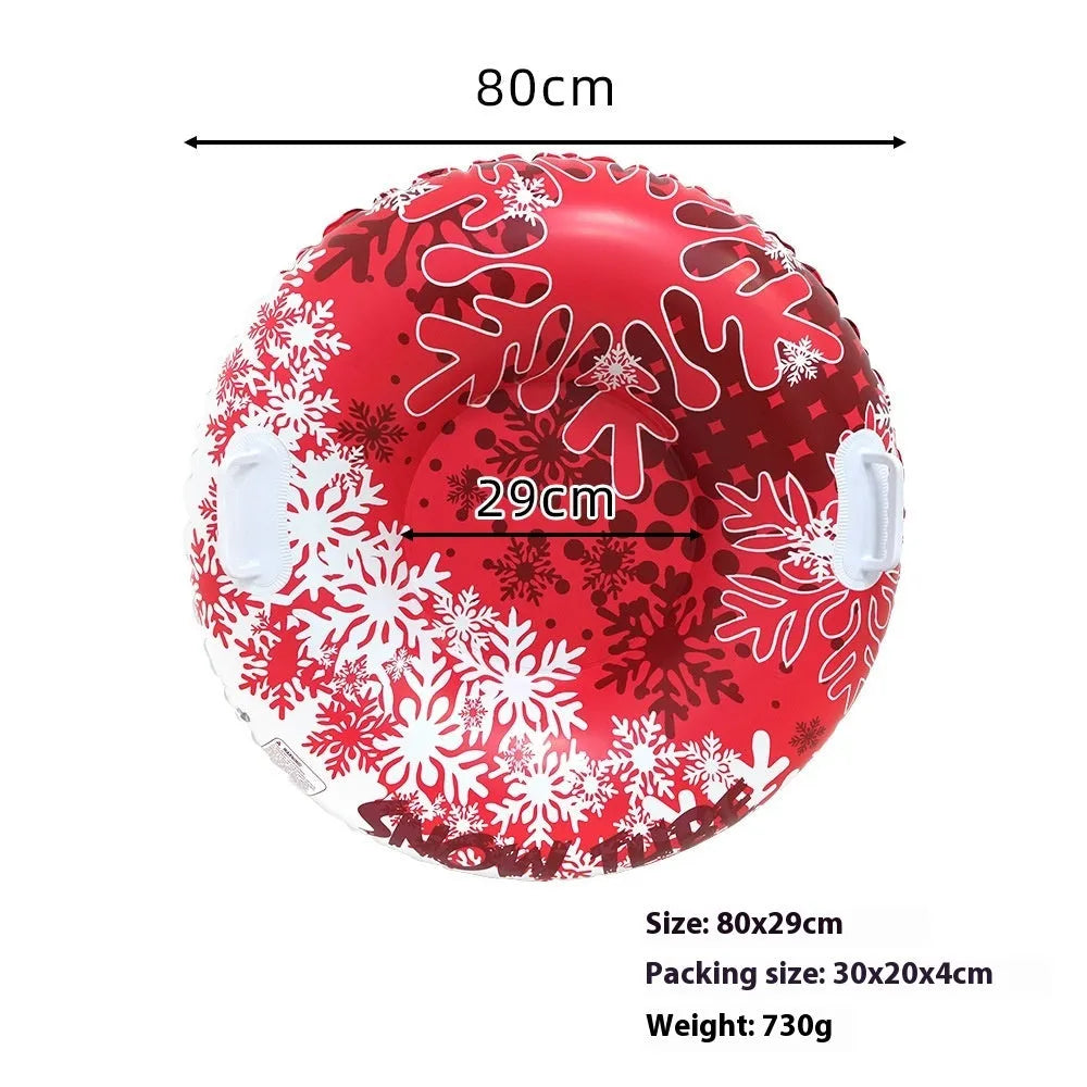 Colourful PVC winter ski ring toy for outdoor snow play with printed mountain designs