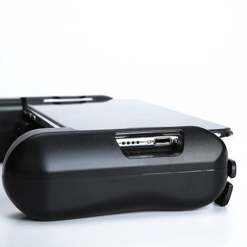 Black Bluetooth gaming controller for iPhone with cooling function and 2000mAh battery