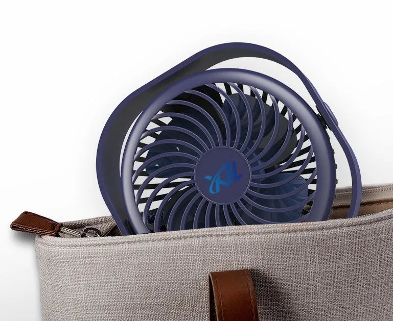 USB desk fan alarm clock with rotating head in modern simple style