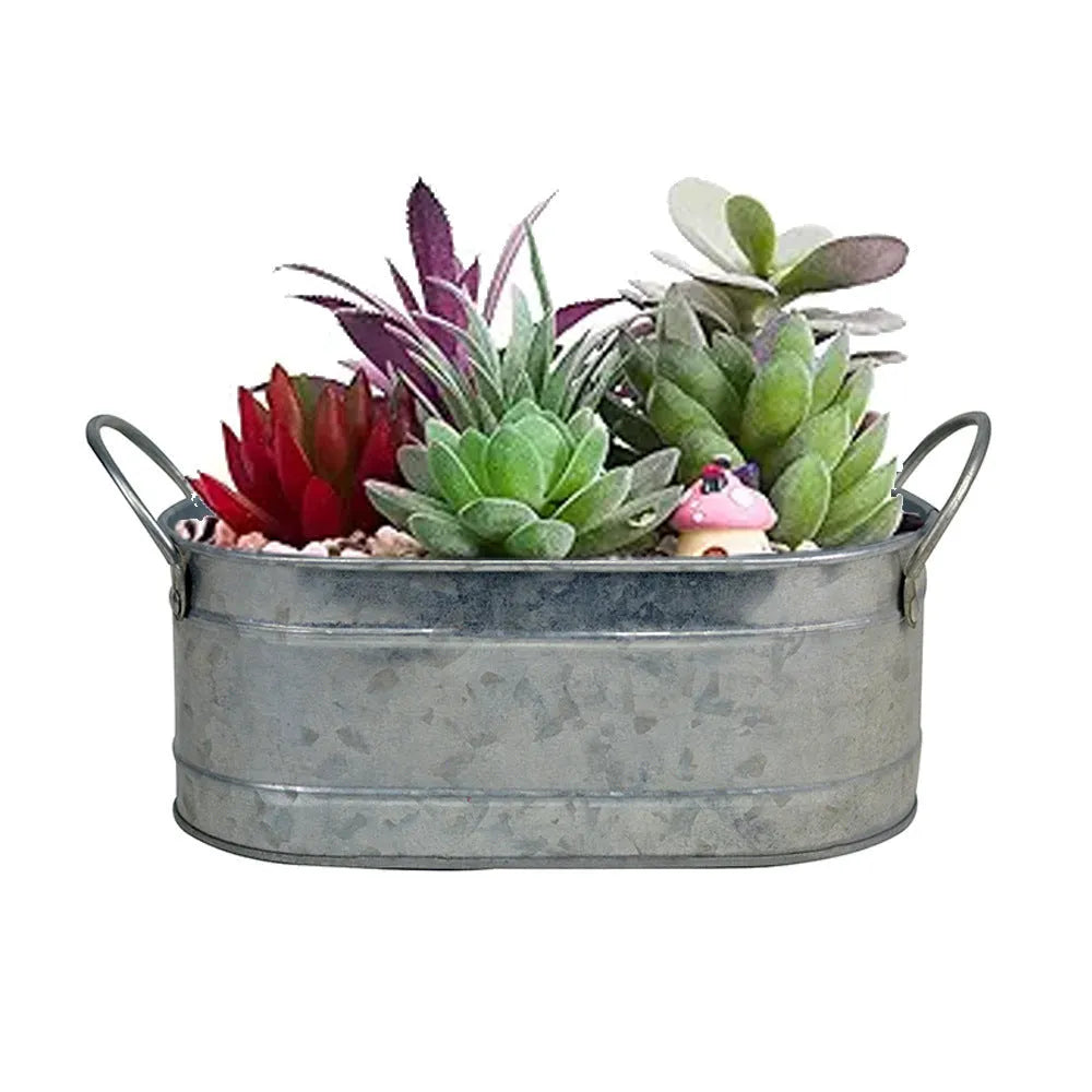 Iron sheet desktop succulent flowerpot with corrosion-resistant metal construction
