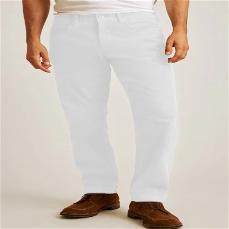 Corduroy straight-leg casual trousers in green colour with mid waist design and zip fly